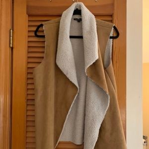 Suede Camel Sherpa Vest
